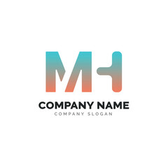 Letter MH logo design, vector logo design 