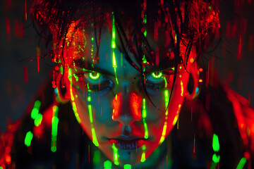 Fototapeta premium Emergence of Transcendent AGI - Metamorphic Artificial General Intelligence Visualization