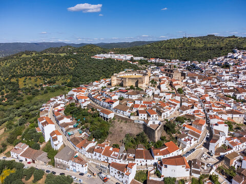 Aroche town, Sierra Morena, Sierra de Aracena and Picos de Aroche natural park, Huelva, Andalusia, Spain