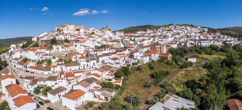Aroche town, Sierra Morena, Sierra de Aracena and Picos de Aroche natural park, Huelva, Andalusia, Spain