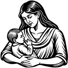 design-a-line-art-of-a-mom-breastfeeding-her-baby