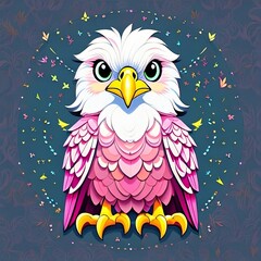Vector eagle character for t-shirt design