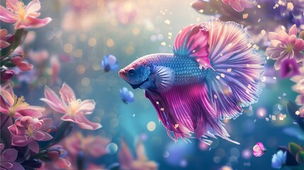 Tropical fish swimming in a colorful coral reef aquarium