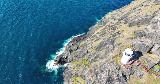 Ireland Epic locations remote beauty,perched high on the edge of Sheep&rsquo;s Head Peninsula,lighthouse on the entrance to Bantry bay,Wild Atlantic Way