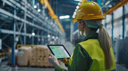 The Woman with Warehouse Tablet - Powered by Adobe