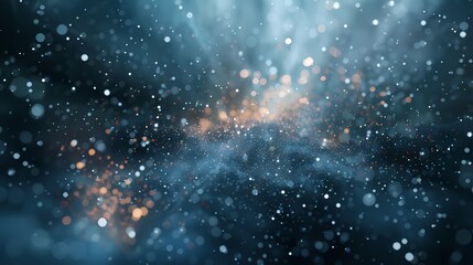 Fototapeta premium A scene of a particle cloud, with a background of particles of matter and energy