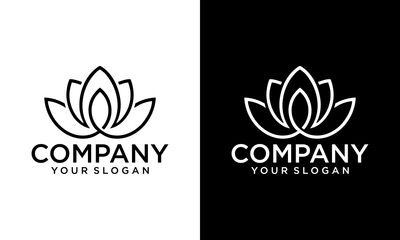 Creative Linear flower inspiration vector logo design template.