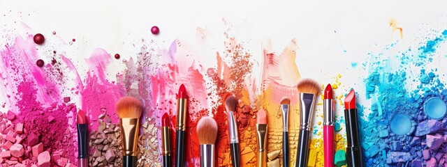 make-up background, cosmetic background, copy space, place for text