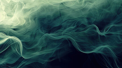 Ethereal abstract background in achromatic Automatistes style with dynamic smoke patterns