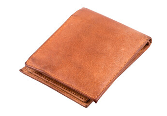 leather wallet isolated on white or transparent background