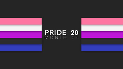 Happy Pride Month Genderfluid Pride Flag Horizontal Wall Background