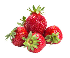 strawberries on white or transparent background
