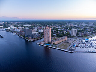 Portsmouth Virginia USA Aerial Sunset