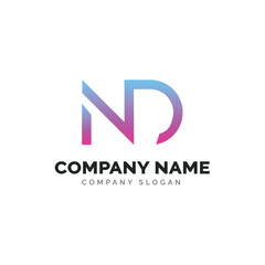 Letter ND logo design, vector logo design 