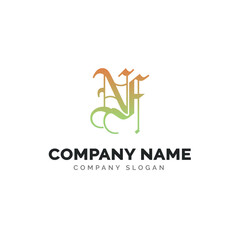 Letter NF logo design, vector logo design 