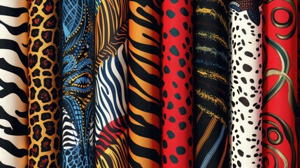 Innovative textile patterns inspired by animals ethnic stripes and abstract designs for fashionable fabric prints