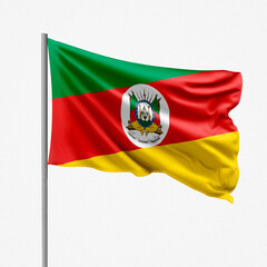 Fototapeta premium waving flag of Rio Grande do Sul state from Brazil