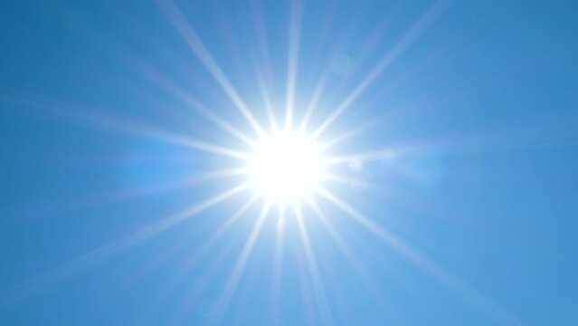4K - Real summer Sun rays with lens flare rotation