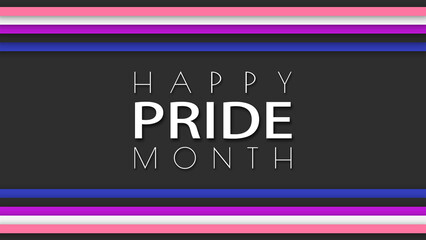 Happy Pride Month Genderfluid Pride Flag Horizontal Frame Background