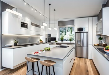 cuisine frigo en inox