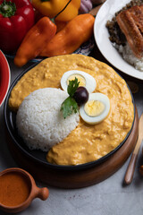 Aji de gallina chicken cream plate lunch dish peru peruvian food