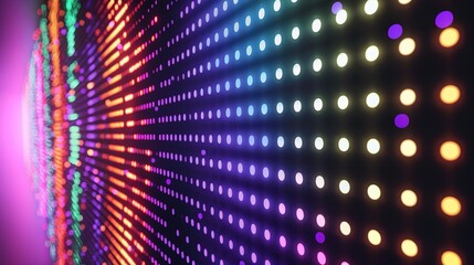 Vibrant purple and blue LED mesh with illusion of depth