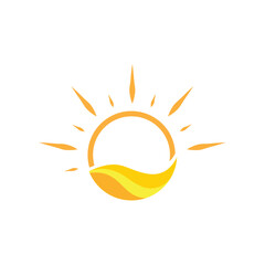 Sun logo design, vector logo design, illustration 