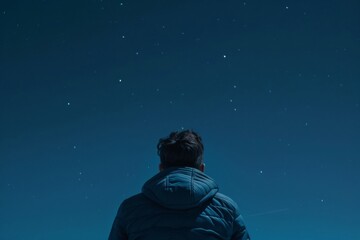 Fototapeta premium A person stargazing on a clear night - astronomy, relaxation, curiosity