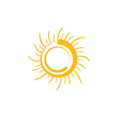 Sun logo design, vector logo design, illustration 