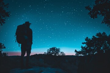 A person stargazing on a clear night - astronomy, relaxation, curiosity