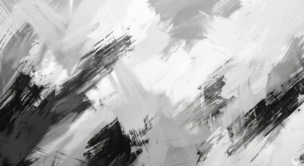 Monochrome Abstract Brush Strokes on a Grey Background