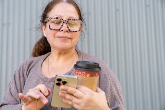 Woman browsing on cellphone