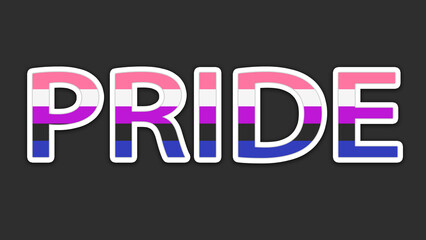 Happy Pride Month Genderfluid Pride Flag Word Background