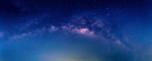 Landscape with Milky way galaxy. Night sky with stars. © nuttawutnuy