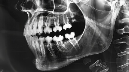 Orthodontic Diagnostics: X-ray Imaging of Mandible and Maxilla for Teeth Alignment and Dental Health - Ideal for Dental Imaging and Orthodontics Websites