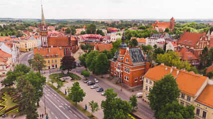 Naklejka premium ratusz z drona