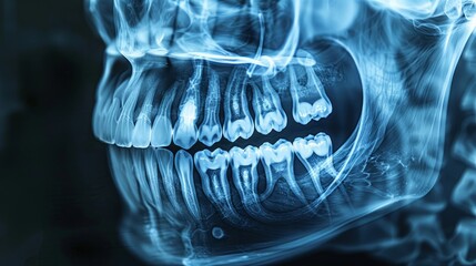 Advanced Dental X-ray Imaging: Exploring Jaw Anatomy and Tooth Structure for Oral Health - Perfect for Radiology and Dentistry Platforms