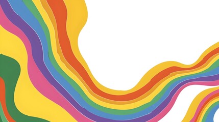Vibrant Rainbow Doodle Border Design for Pride Themed Background or Mockup