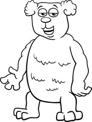 cartoon bear comic animal character coloring page