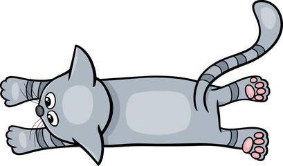 lying cartoon cat or kitten comic animal character