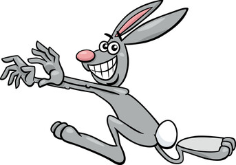 cartoon running rabbit or bunny comic animal character