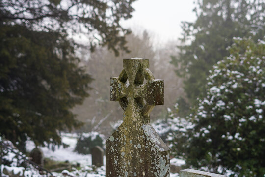 A grave on a winters day, UK