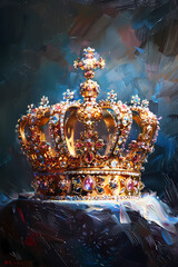 Oil paint art of crown
