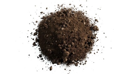 Dirt soil  pile  isolated on white background
