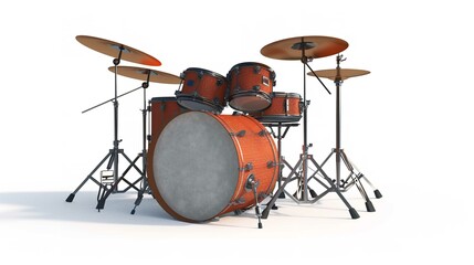 Drum Kit PNG Isolated on White Background

