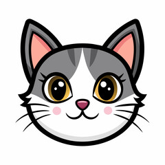 set-of-cat-face-icons-isolated-on-white-backgrou