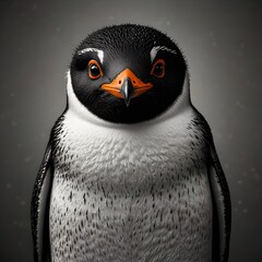 A playful and adorable kawaii penguin waddling on a white background 12