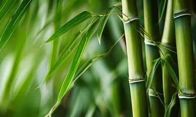 Green bamboo close up texture background, Ai Generated