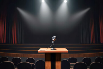 microphone highlighted illustration public speak podcast or music