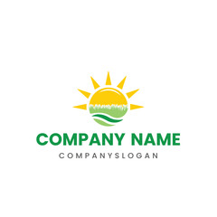 Fototapeta premium Sun grass logo design, vector logo design, illustration 